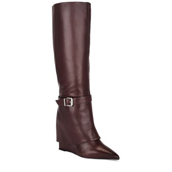 Schutz Jorian Up Boots in Dark Chocolate 5 with Box Womens leather Knee High - Picture 5 of 14